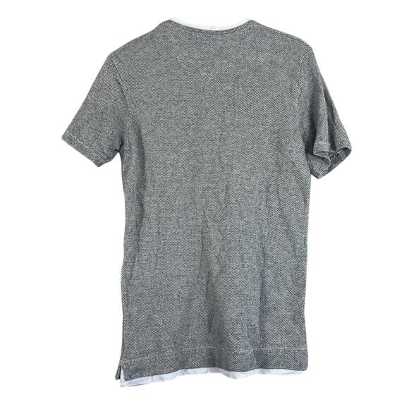 Zara T-Shirt Womens S Gray Textured Knit Crewneck Minimalist Normcore Clean Girl - Picture 3 of 4